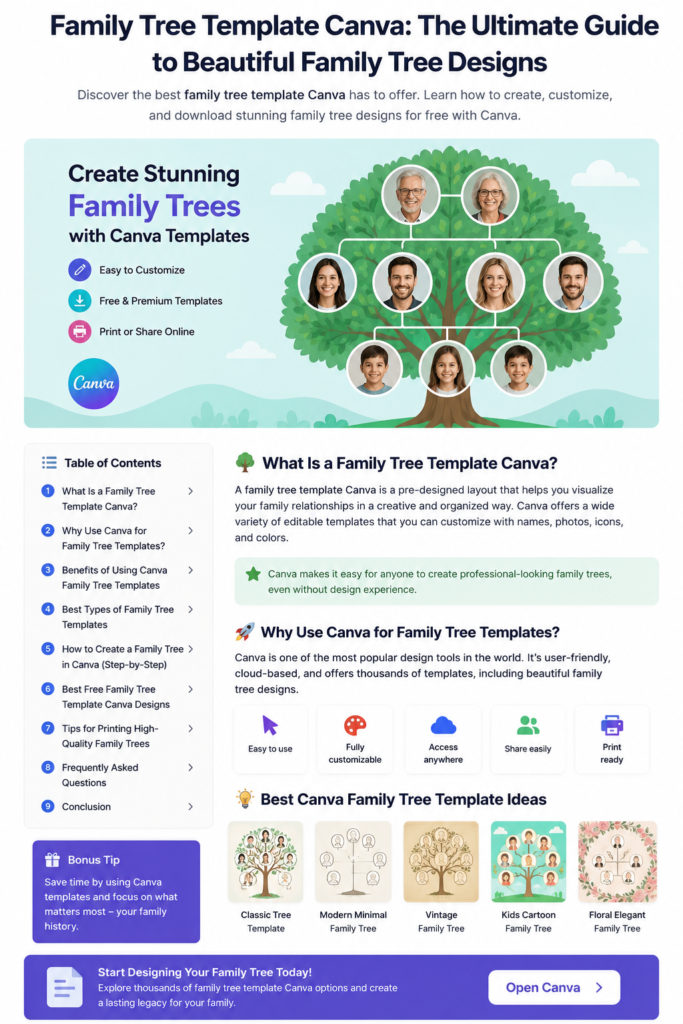 Family Tree Template Canva: Your Ultimate Guide to Stunning Family History Designs 2026